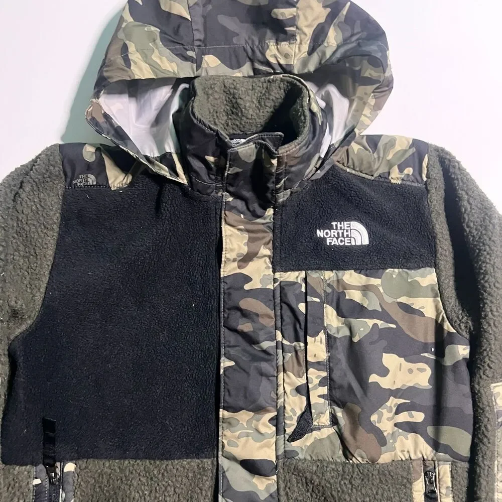 THE NORTH FACE Forrest Mashup Fleece Snap Jacket Boys Size M (10) Camo Green